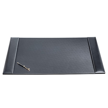 Dacasso Rustic Black Leather 34" x 20" Side-Rail Desk Pad PR-1201